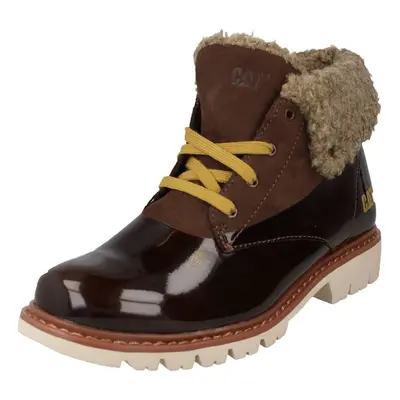 (UK 4, Chocolate (Brown)) Ladies Caterpillar Ankle Boots Hub Fur