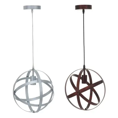 (Rusty) AC110V 60W Vintage Globe Iron Pendant Lamp Kitchen Dining Restaurant Ceiling Fixture Dec