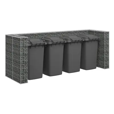 vidaXL Gabion Wall for Garbage Bins Galvanised Steel Waste Container Enclosure