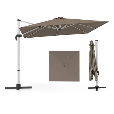 Patio Umbrella Square Cantilever Umbrella w/ 360Â° Rotation Brown