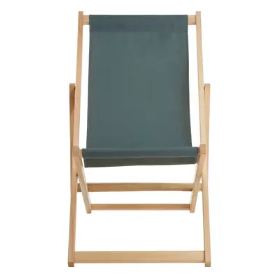 Interiors by Premier Stylish Khaki Deck Chair, Ethically Sourced Deck Chair, Sling Design Lawn C