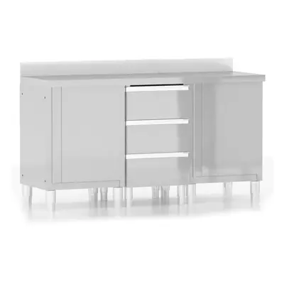 (cabinets + cabinet with drawers, pcs) vidaXL 1/2X Commercial Kitchen Cabinet Stainless Steel Ho