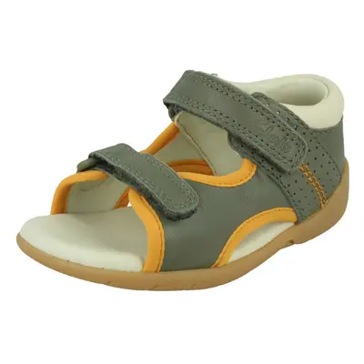 (Khaki, UK 9.5 Child) Boys Clarks Casual Sandals Zora Spirit - G Fit