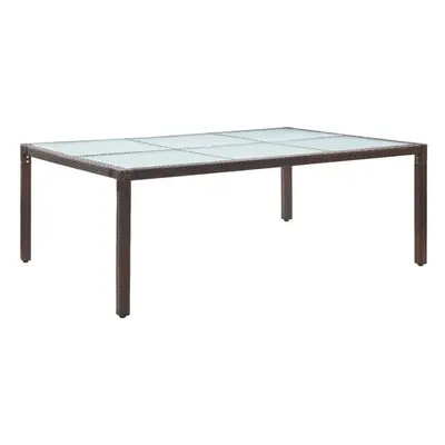 Outdoor Dining Table Brown 200x150x74 cm Poly Rattan