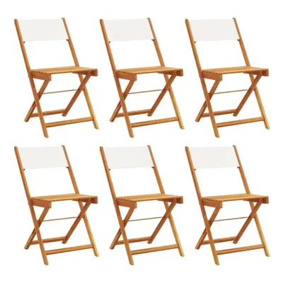 (cream, pcs) vidaXL Bistro Chairs Outdoor Chair Dining Chair Solid Wood Acacia and Fabric