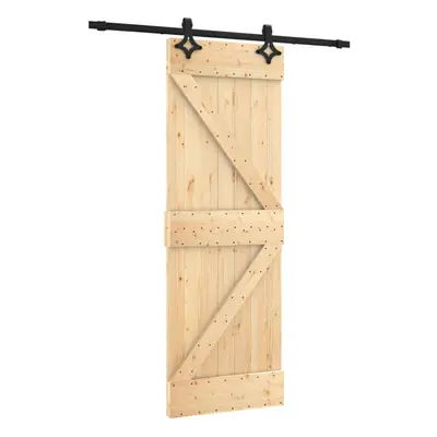 vidaXL Sliding Door Barn Door with Hardware Set Interior Door Solid Wood Pine