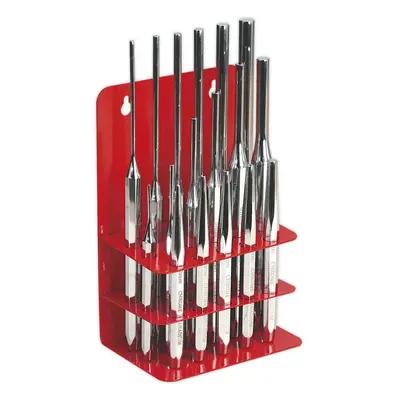 16 Piece PREMIUM Steel Punch Set - Hardened & Tempered - Polished Chrome