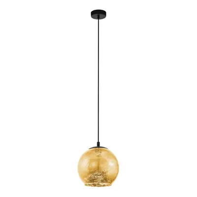 Pendant Ceiling Light Colour Black Shade Gold Color Glass Bulb E27 1x40W