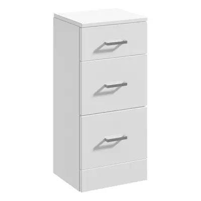 Floor Standing Drawer Bathroom Unit - 350mm - Gloss White