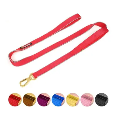 () Double Handle Dog Leash Heavy Duty Soft Padded Reflective Traction Rope