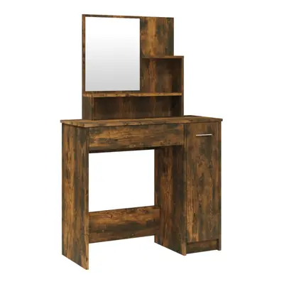 (Smoked oak) vidaXL Dressing Table Makeup Table Vanity Desk Cosmetic Table with Mirror