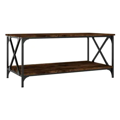 (smoked oak, x x cm) vidaXL Coffee Table Engineered Wood and Iron Accent Table Multi Colours/Siz