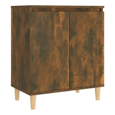 (smoked oak) vidaXL Sideboard with Solid Wood Legs Engineered Wood Cabinet Multi Colours