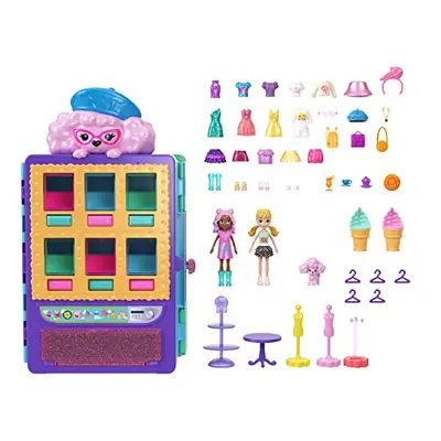 Playset & Dolls (3-inch), Candy Style Fashion Drop Vending Machine, 2-Stories, 35+ Pieces of Fur