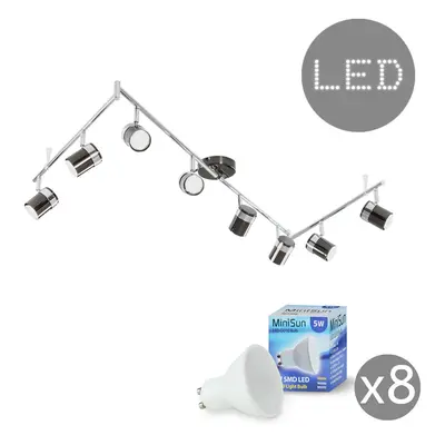 Modern Black Chrome & Chrome Way Adjustable Flexi Z Ceiling Spotlight - Complete with 5w GU10 LE