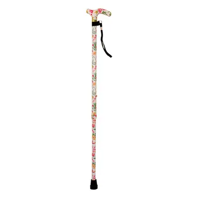 Deluxe Ambidextrous Foldable Walking Cane - Height Settings - Floral Pattern