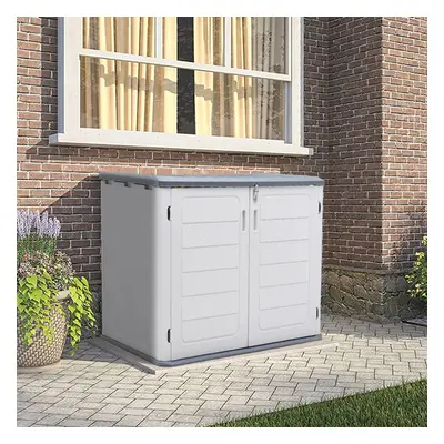 35 cu ft Outdoor Plastic Storage Shed in White and Grey