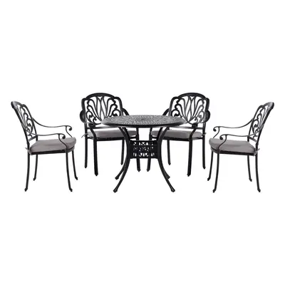 Garden Dining Set ANCONA Metal 90x90x72 cm Black