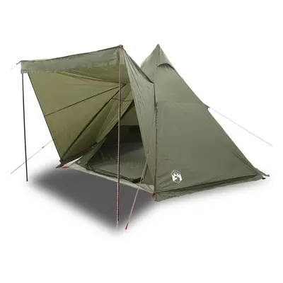 (olive green) vidaXL Family Tent Tipi 6-Person Camping Lightweight Tent Dome Tent Waterproof