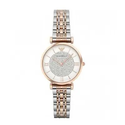 Emporio Armani Women's Watch AR1926Â¦White Crystal Pave DialÂ¦Two Tone Bracelet