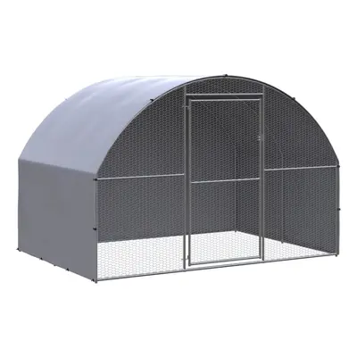 vidaXL Outdoor Chicken Coop 3x2x2 m Galvanised Steel Garden Poultry House