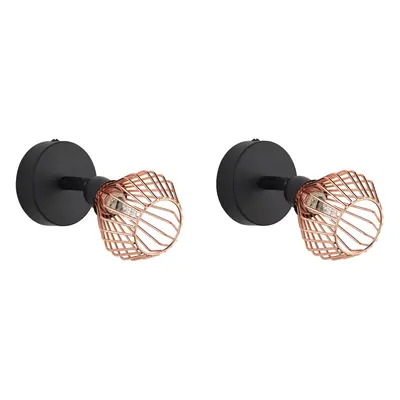 Set of Metal Spotlight Lamps Copper VOLGA