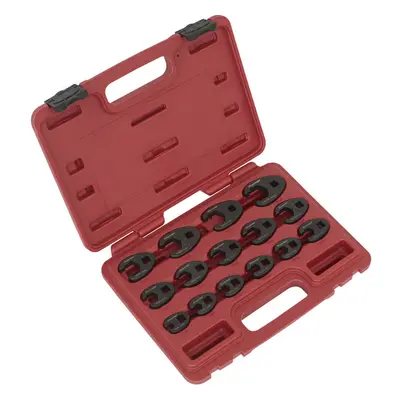 15pc Crows Foot Nut Spanner Socket Set - 3/8" Square Drive Ratchet - PHOSPHATE