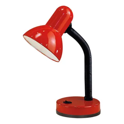 Table Lamp Flexible Moveable Colour Red Steel Rocker Switch Bulb E27 1x40W