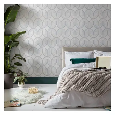 Envy In The Loop Hazy Day Grey Geometric Wallpaper