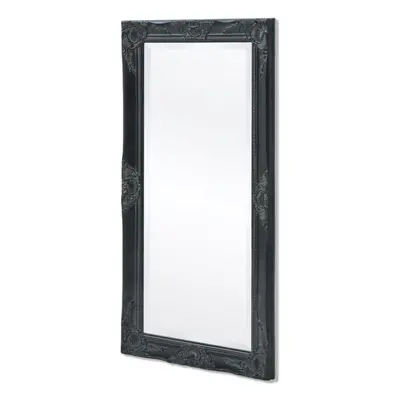 vidaXL Wall Mirror Baroque Style 100x50 cm Black Hanging Vanity Glass Antique