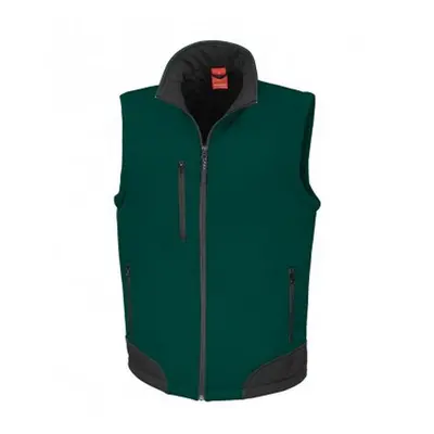 (S, Bottle Green/Black) Result Mens Soft Shell Bodywarmer