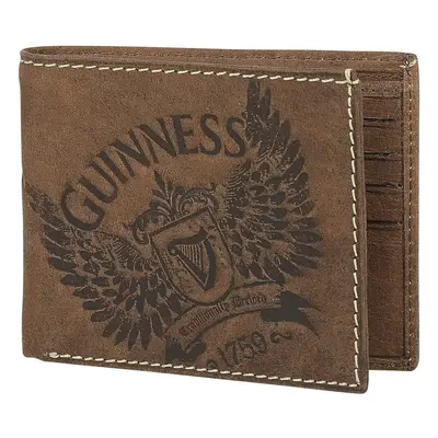 Guinness Wings Leather Wallet, Measures 11cm by 10cm, Brown