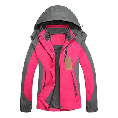 (Rose Red, XS) Windproof Raincoat Sportswear Outdoor Hiking,Traveling Cycling Sports,Detachable 