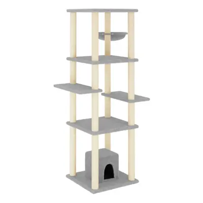 (light grey) vidaXL Cat Tree with Sisal Scratching Posts Pet Cat Scratch Tower Light Grey