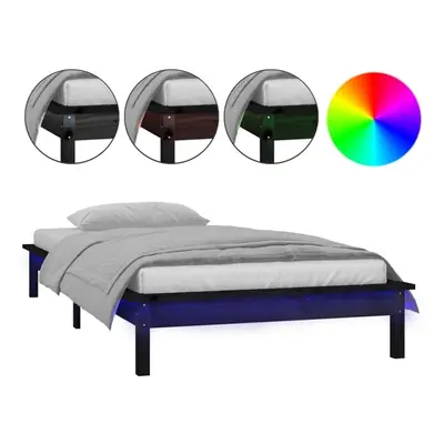 (black, x cm) vidaXL Solid Wood LED Bed Frame Home Bedstead Platform Bed Multi Colours/Sizes