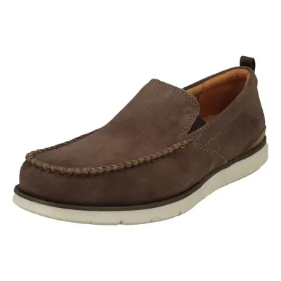 (UK 11, Taupe (Brown)) Mens Clarks Casual Slip On Shoes Edgewood Step - G Fit