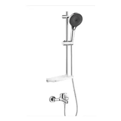 (Silver) Bathroom Shower Faucets Lift Bar Rain Set Three-Stage Water Boost Big Outlet