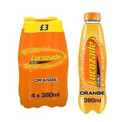 Lucozade Energy Drink Orange 4x380ml (Pack of 6)