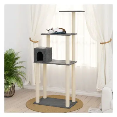 vidaXL Cat Tree with Sisal Scratching Posts Dark Grey cm Cat Play Tower