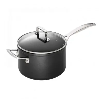 Le Creuset Toughened Non-Stick Saucepan Set with Lids- Pieces, 16, 18, cm, Black