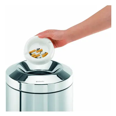 Brabantia Flame Guard Cigarette Hot Ash Waste Bin - Litre - Brilliant Steel