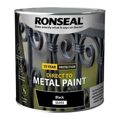 Ronseal Direct to Metal Paint Black Gloss 2.5 litre