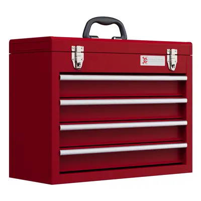 DURHAND Lockable Drawer Tool Chest with Ball Bearing Slide Drawers Red