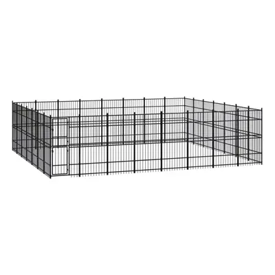 vidaXL Outdoor Dog Kennel Steel Outdoor Puppy Enclosure Dog Pet Supply Cage