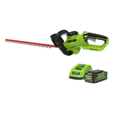 Greenworks G40HT61K2 Cordless 40v Hedge Trimmer 61cm/24in with Battery