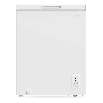 Baridi Freestanding Chest Freezer, 142L, Garage and Outbuilding Safe, Adj. Thermostat, White - D