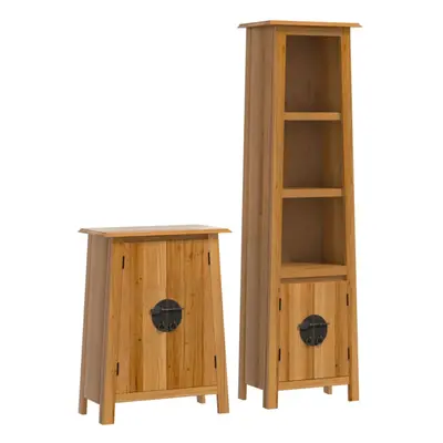 vidaXL Bathroom Furniture Set Piece Storage Sink Cabinet Solid Wood Pine