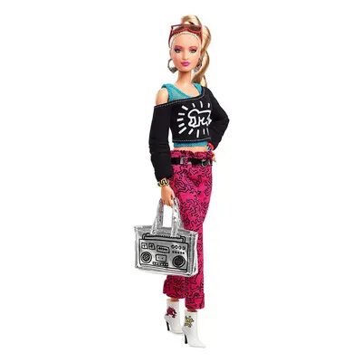 Barbie FXD87 Keith Haring Signature Collection Doll, Blonde Hair, Graphic Fashion with Boom Box 