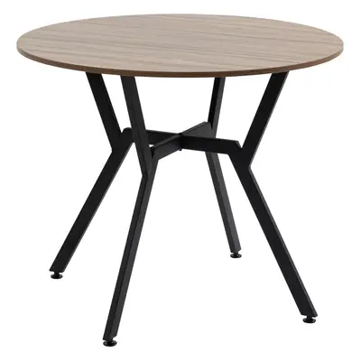 HOMCOM Small Kitchen Table with Black Steel Legs Dining Desk for Living Room