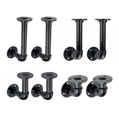 (130mm) Pair of 80/130/170/210mm Steel Pipe Shelf Bracket Holder DIY Pipe Shelf Brackets